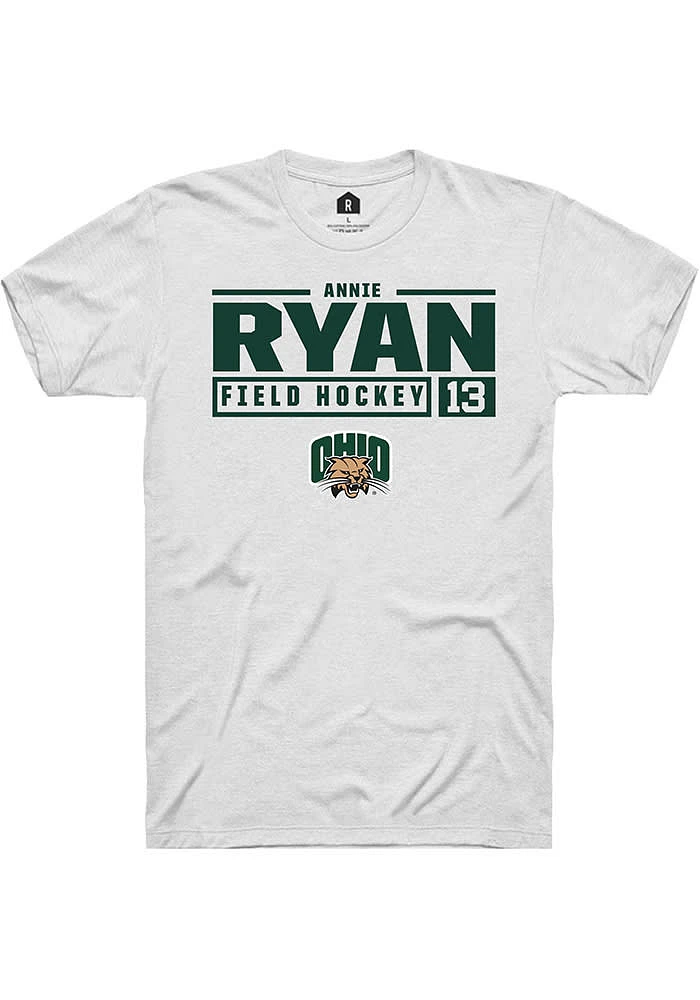 Annie Ryan Ohio Bobcats Rally NIL Stacked Box Short Sleeve T Shirt