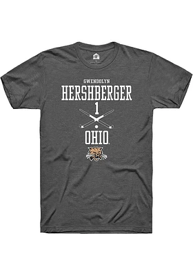 Gwendolyn Hershberger  Ohio Bobcats Dark Grey Rally NIL Sport Icon Short Sleeve T Shirt