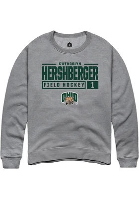 Gwendolyn Hershberger  Rally Ohio Bobcats Mens Graphite NIL Stacked Box Long Sleeve Crew Sweatsh..