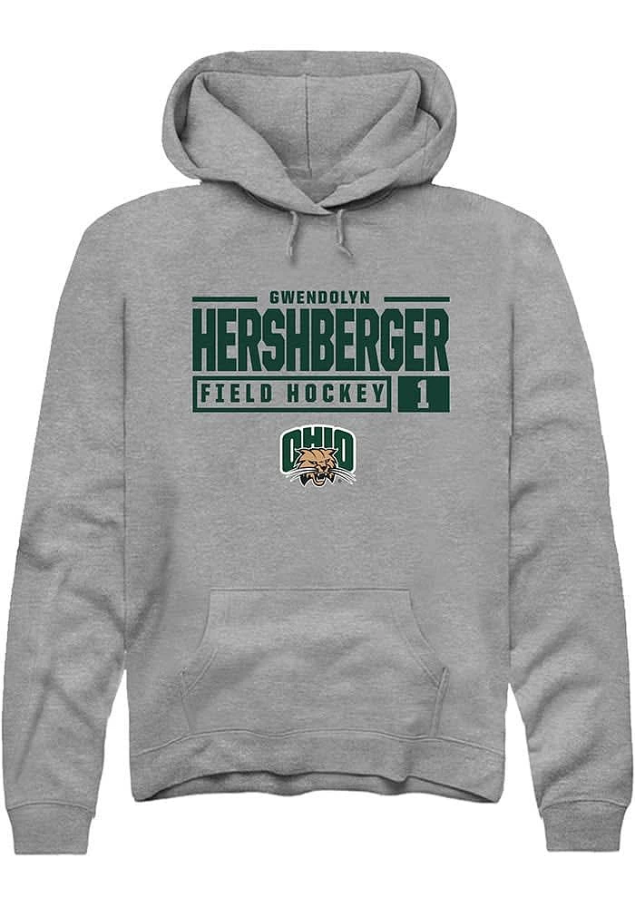 Gwendolyn Hershberger Rally Ohio Bobcats Mens Graphite NIL Stacked Box Long Sleeve Hoodie