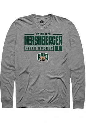 Gwendolyn Hershberger  Ohio Bobcats Graphite Rally NIL Stacked Box Long Sleeve T Shirt