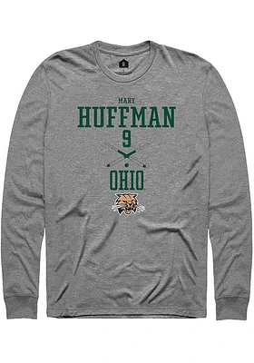 Mary Huffman  Ohio Bobcats Graphite Rally NIL Sport Icon Long Sleeve T Shirt