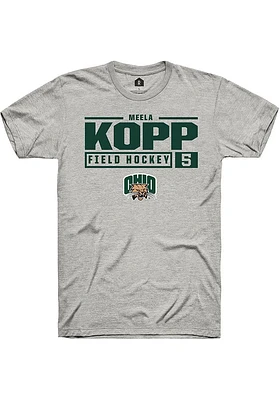 Meela Kopp  Ohio Bobcats Ash Rally NIL Stacked Box Short Sleeve T Shirt