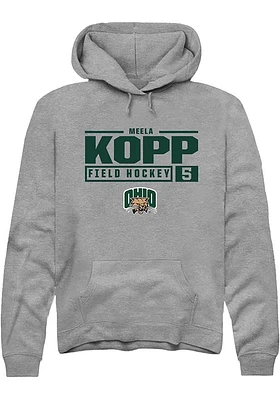 Meela Kopp  Rally Ohio Bobcats Mens Graphite NIL Stacked Box Long Sleeve Hoodie
