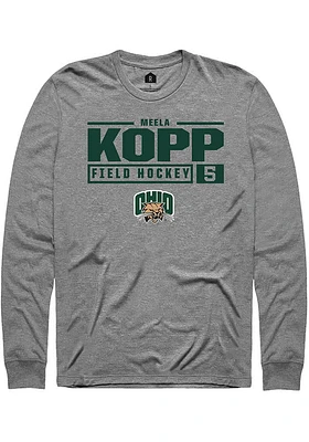 Meela Kopp  Ohio Bobcats Graphite Rally NIL Stacked Box Long Sleeve T Shirt