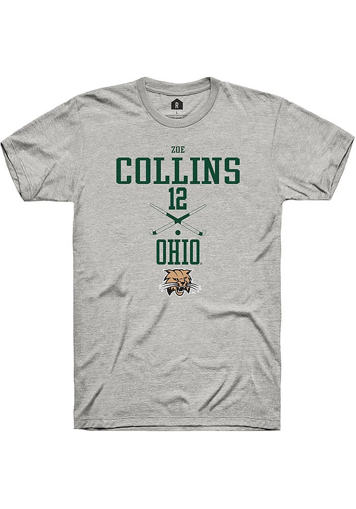 Zoe Collins Ohio Bobcats Ash Rally NIL Sport Icon Short Sleeve T Shirt
