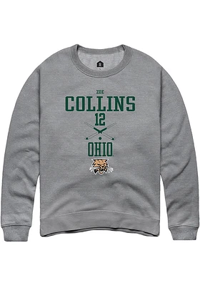 Zoe Collins  Rally Ohio Bobcats Mens Graphite NIL Sport Icon Long Sleeve Crew Sweatshirt