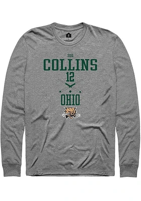 Zoe Collins  Ohio Bobcats Graphite Rally NIL Sport Icon Long Sleeve T Shirt
