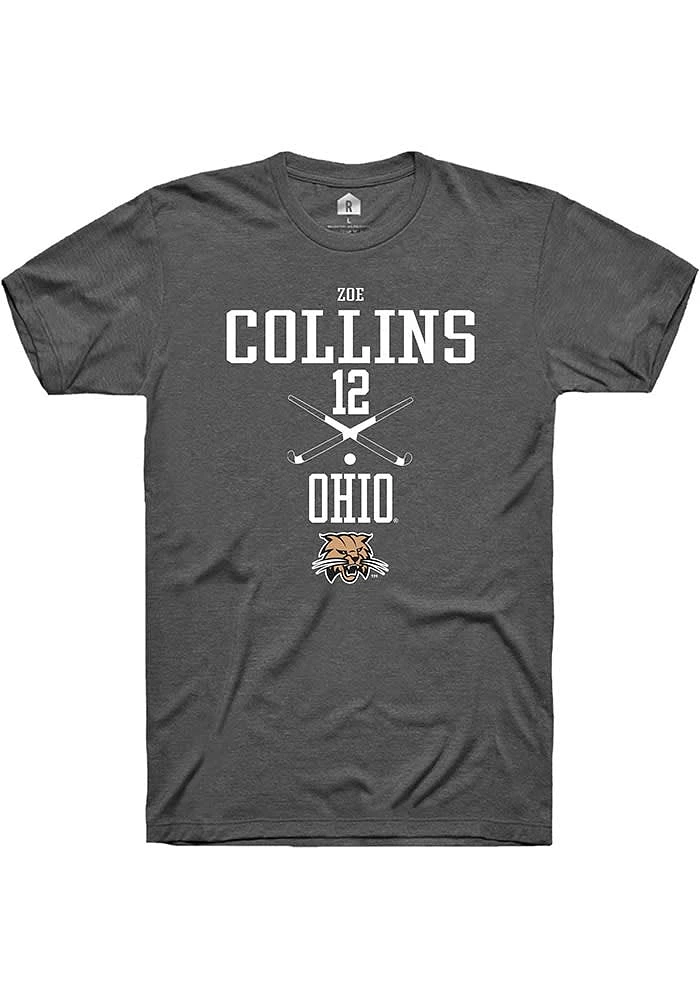 Zoe Collins Ohio Bobcats Dark Grey Rally NIL Sport Icon Short Sleeve T Shirt