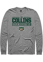 Zoe Collins  Ohio Bobcats Graphite Rally NIL Stacked Box Long Sleeve T Shirt