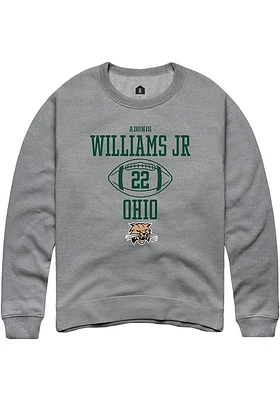 Adonis Williams Jr.  Rally Ohio Bobcats Mens Graphite NIL Sport Icon Long Sleeve Crew Sweatshirt