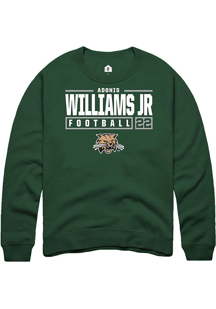 Adonis Williams Jr. Rally Ohio Bobcats Mens NIL Stacked Box Long Sleeve Crew Sweatshirt