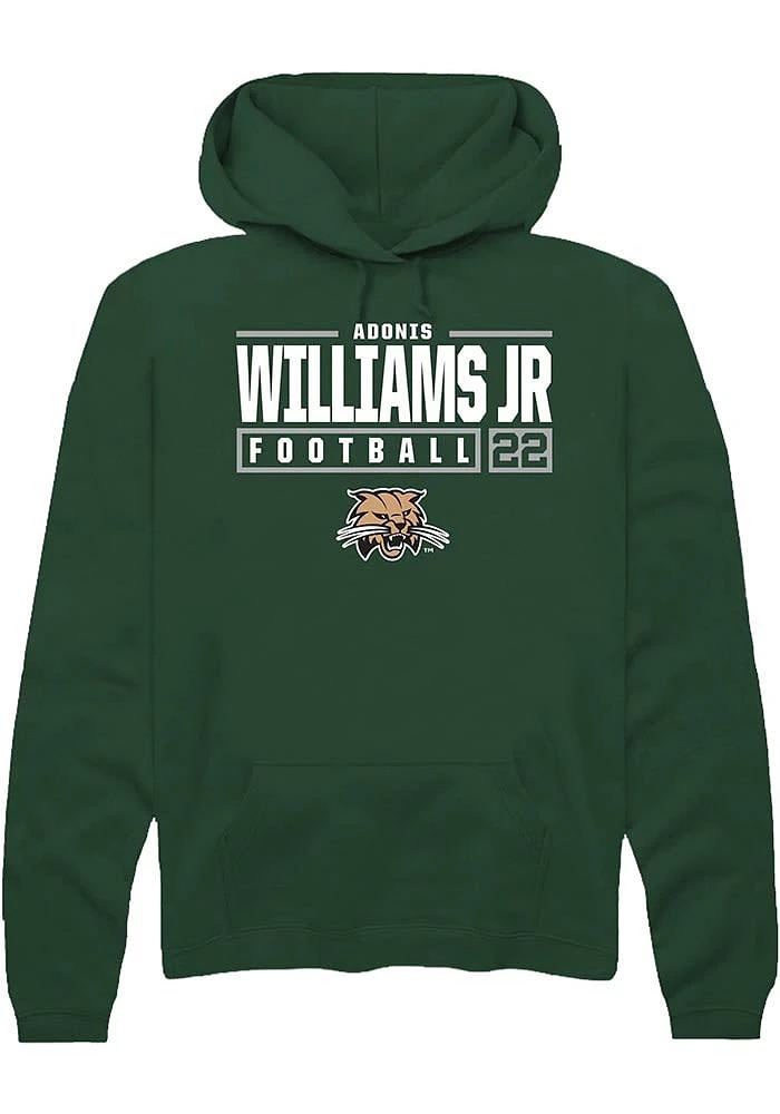 Adonis Williams Jr. Rally Ohio Bobcats Mens NIL Stacked Box Long Sleeve Hoodie