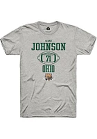 Aidan Johnson  Ohio Bobcats Ash Rally NIL Sport Icon Short Sleeve T Shirt