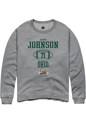 Aidan Johnson  Rally Ohio Bobcats Mens Graphite NIL Sport Icon Long Sleeve Crew Sweatshirt