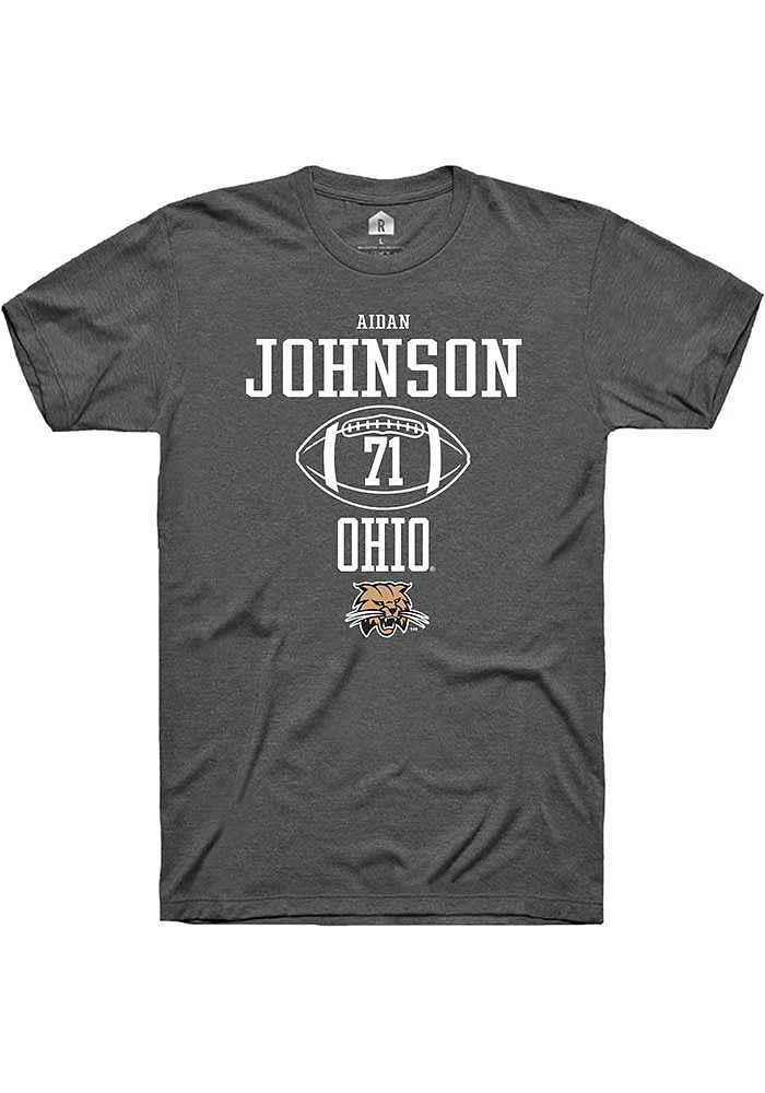 Aidan Johnson  Ohio Bobcats Dark Grey Rally NIL Sport Icon Short Sleeve T Shirt