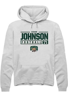 Aidan Johnson Rally Ohio Bobcats Mens NIL Stacked Box Long Sleeve Hoodie