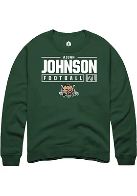 Aidan Johnson Rally Ohio Bobcats Mens NIL Stacked Box Long Sleeve Crew Sweatshirt