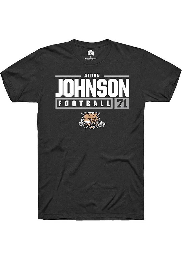 Aidan Johnson Ohio Bobcats Rally NIL Stacked Box Short Sleeve T Shirt