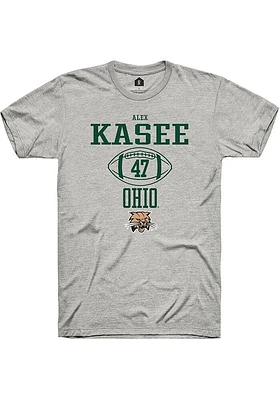 Alex Kasee  Ohio Bobcats Ash Rally NIL Sport Icon Short Sleeve T Shirt