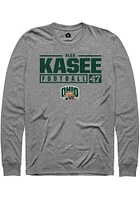 Alex Kasee  Ohio Bobcats Graphite Rally NIL Stacked Box Long Sleeve T Shirt