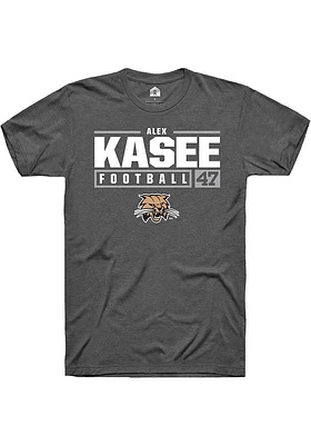 Alex Kasee  Ohio Bobcats Dark Grey Rally NIL Stacked Box Short Sleeve T Shirt