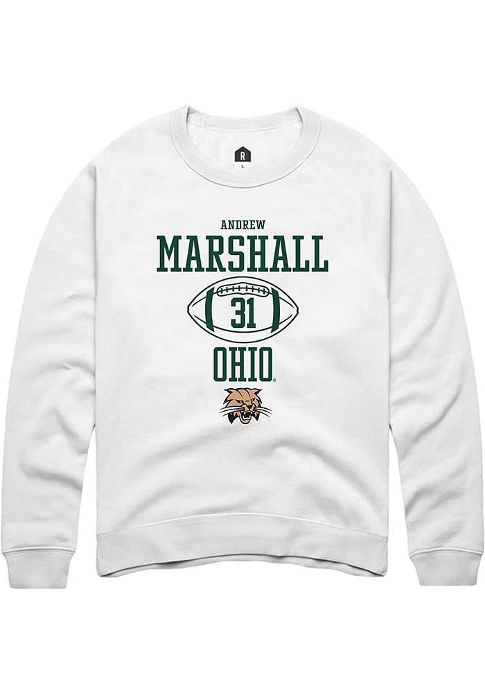 Andrew Marshall Rally Ohio Bobcats Mens NIL Sport Icon Long Sleeve Crew Sweatshirt