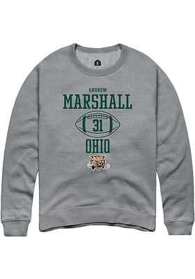 Andrew Marshall  Rally Ohio Bobcats Mens Graphite NIL Sport Icon Long Sleeve Crew Sweatshirt