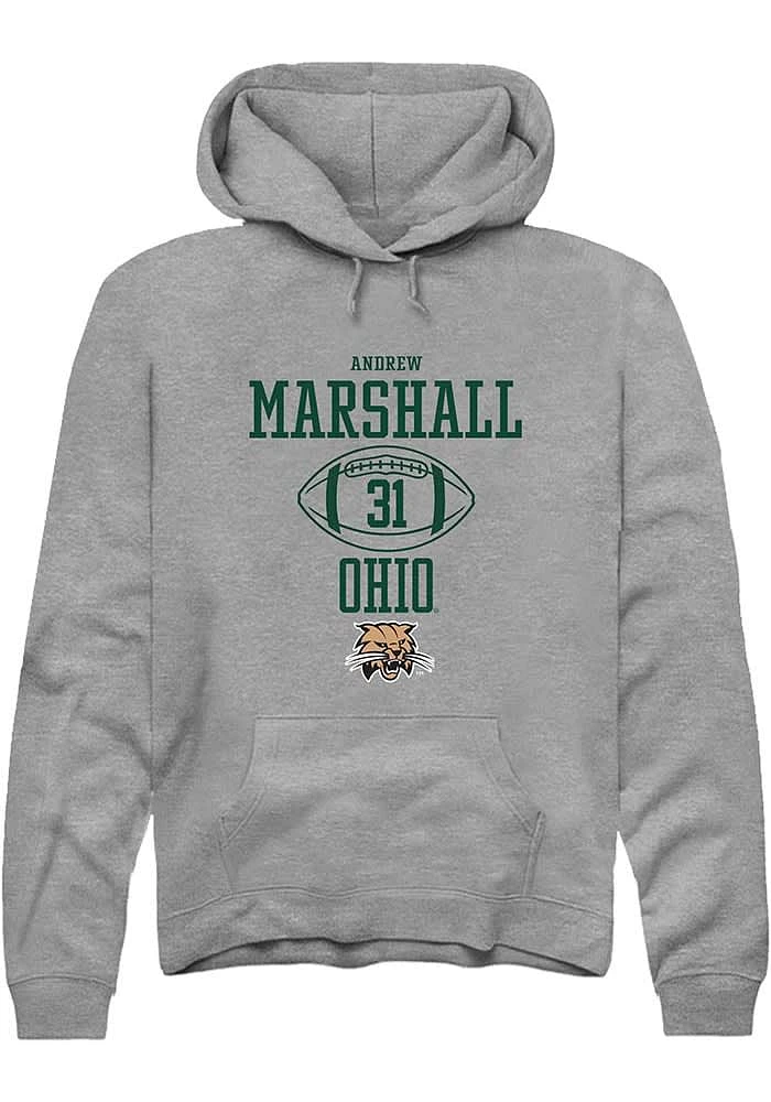 Andrew Marshall  Rally Ohio Bobcats Mens Graphite NIL Sport Icon Long Sleeve Hoodie