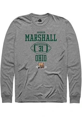 Andrew Marshall  Ohio Bobcats Graphite Rally NIL Sport Icon Long Sleeve T Shirt