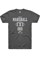 Andrew Marshall  Ohio Bobcats Dark Grey Rally NIL Sport Icon Short Sleeve T Shirt