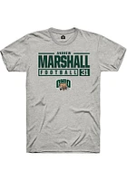 Andrew Marshall  Ohio Bobcats Ash Rally NIL Stacked Box Short Sleeve T Shirt