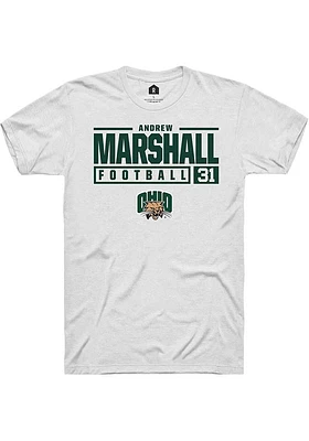 Andrew Marshall Ohio Bobcats Rally NIL Stacked Box Short Sleeve T Shirt