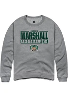 Andrew Marshall  Rally Ohio Bobcats Mens Graphite NIL Stacked Box Long Sleeve Crew Sweatshirt