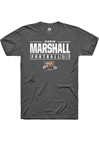 Andrew Marshall  Ohio Bobcats Dark Grey Rally NIL Stacked Box Short Sleeve T Shirt