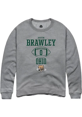 Austin Brawley  Rally Ohio Bobcats Mens Graphite NIL Sport Icon Long Sleeve Crew Sweatshirt