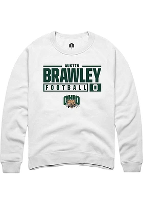 Austin Brawley Rally Ohio Bobcats Mens NIL Stacked Box Long Sleeve Crew Sweatshirt