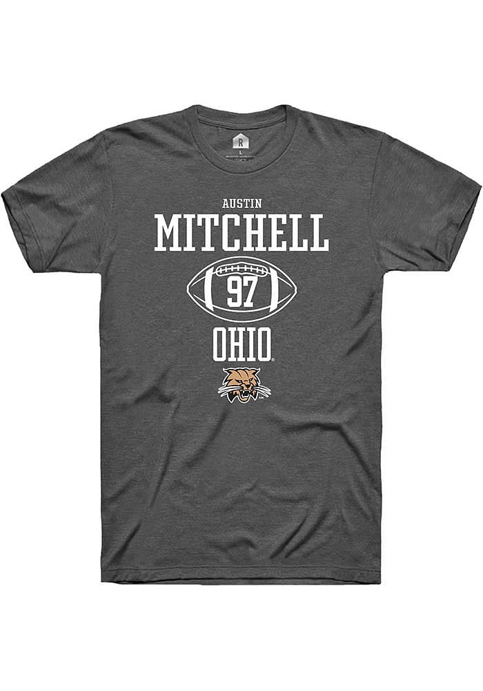 Austin Mitchell  Ohio Bobcats Dark Grey Rally NIL Sport Icon Short Sleeve T Shirt