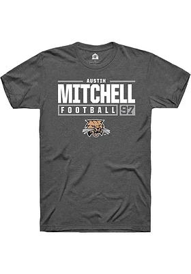 Austin Mitchell  Ohio Bobcats Dark Grey Rally NIL Stacked Box Short Sleeve T Shirt