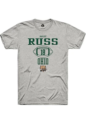 Bailey Russ  Ohio Bobcats Ash Rally NIL Sport Icon Short Sleeve T Shirt