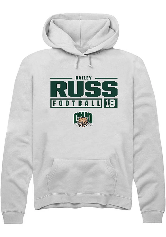 Bailey Russ Rally Ohio Bobcats Mens NIL Stacked Box Long Sleeve Hoodie