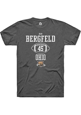 Ben Bergfeld  Ohio Bobcats Dark Grey Rally NIL Sport Icon Short Sleeve T Shirt