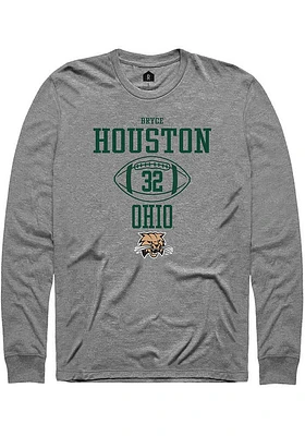 Bryce Houston  Ohio Bobcats Graphite Rally NIL Sport Icon Long Sleeve T Shirt