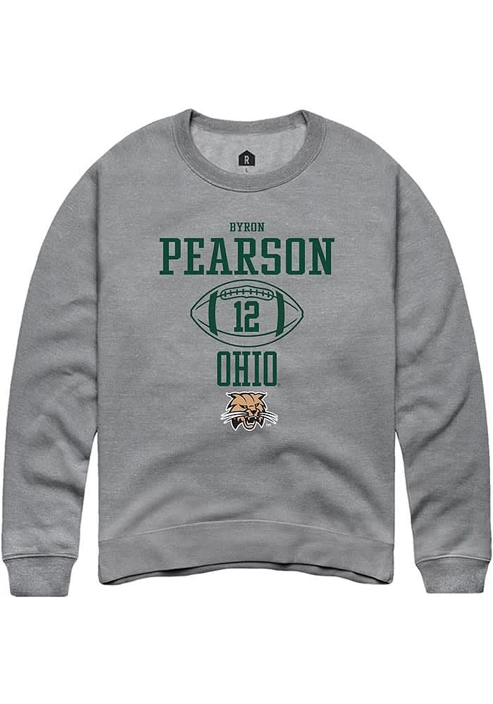 Byron Pearson  Rally Ohio Bobcats Mens Graphite NIL Sport Icon Long Sleeve Crew Sweatshirt