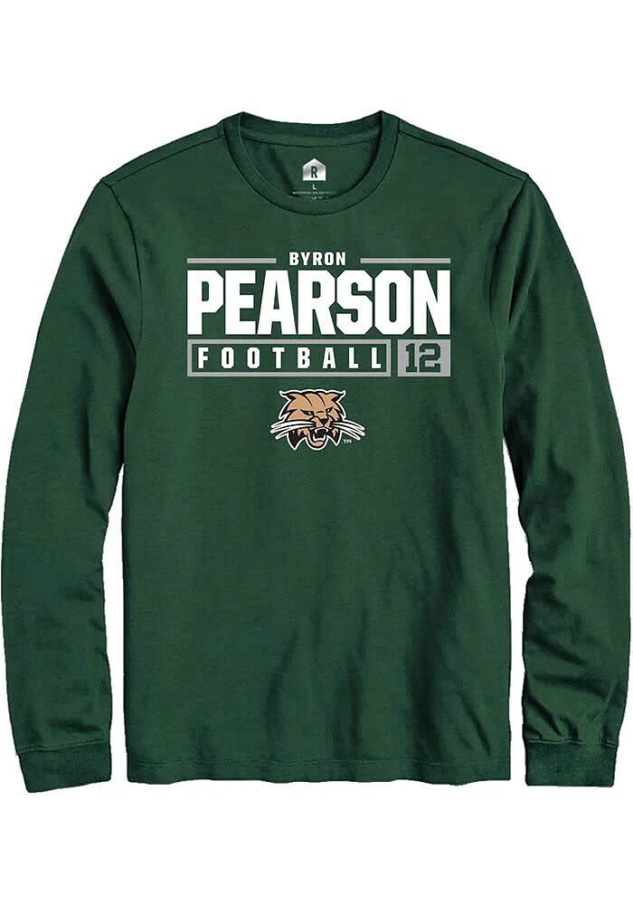 Byron Pearson Ohio Bobcats Rally NIL Stacked Box Long Sleeve T Shirt