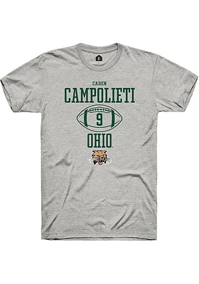 Caden Campolieti  Ohio Bobcats Ash Rally NIL Sport Icon Short Sleeve T Shirt