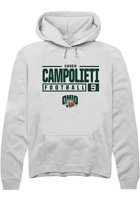 Caden Campolieti Rally Ohio Bobcats Mens NIL Stacked Box Long Sleeve Hoodie