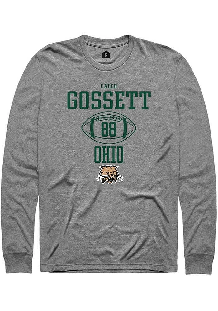 Caleb Gossett  Ohio Bobcats Graphite Rally NIL Sport Icon Long Sleeve T Shirt