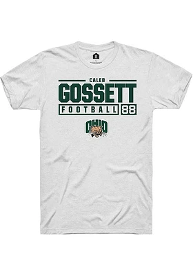 Caleb Gossett Ohio Bobcats Rally NIL Stacked Box Short Sleeve T Shirt