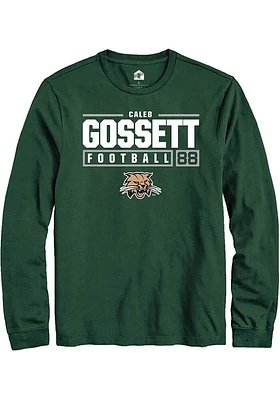 Caleb Gossett Ohio Bobcats Rally NIL Stacked Box Long Sleeve T Shirt